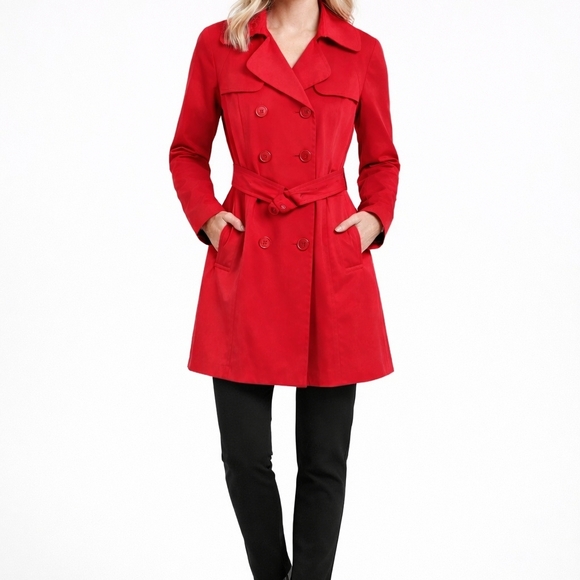 London Fog Jackets & Blazers - London Fog Women's Vibrant Red Trench Coat